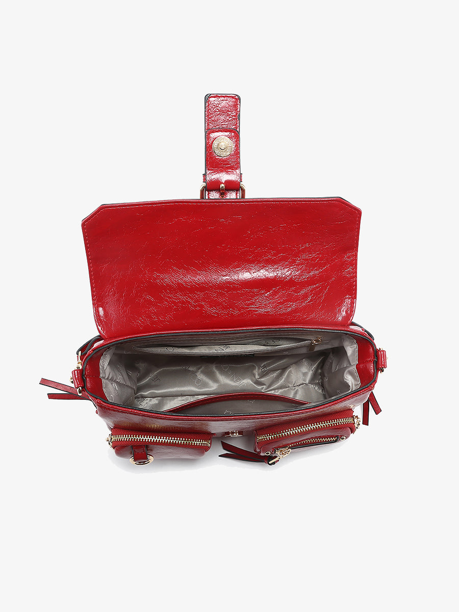 Valerie Vegan Gloss Shoulder Bag - Jen & Co. vegan handbag