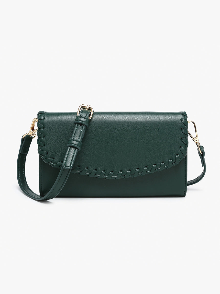 Kyle Vegan Crossbody/Wallet Forest Green - Jen & Co. vegan handbag