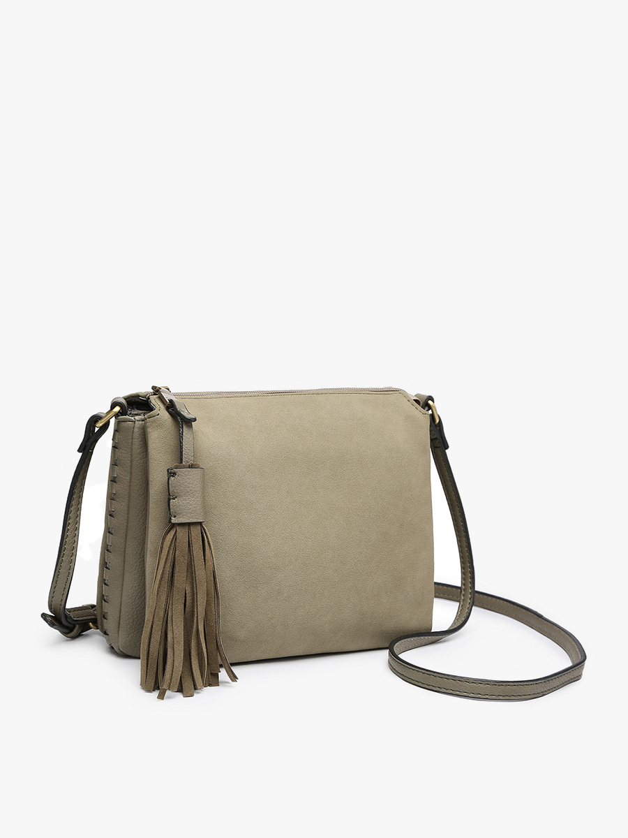 Sabrina Vegan Crossbody SDE Olive - Jen & Co. vegan handbag