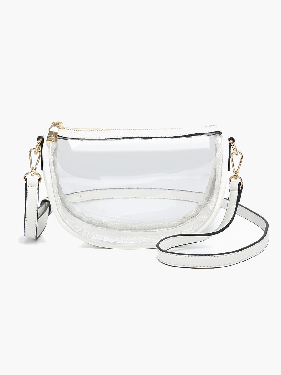 Peyton Clear Crossbody Off White - Jen & Co. vegan handbag