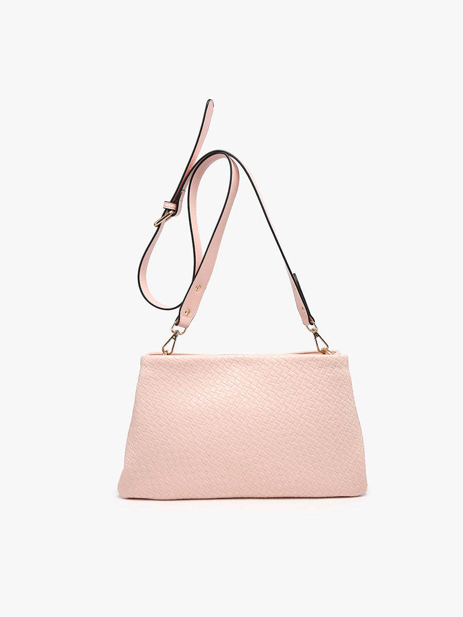 Hallie Vegan Faux Woven Crossbody - Jen & Co. vegan handbag
