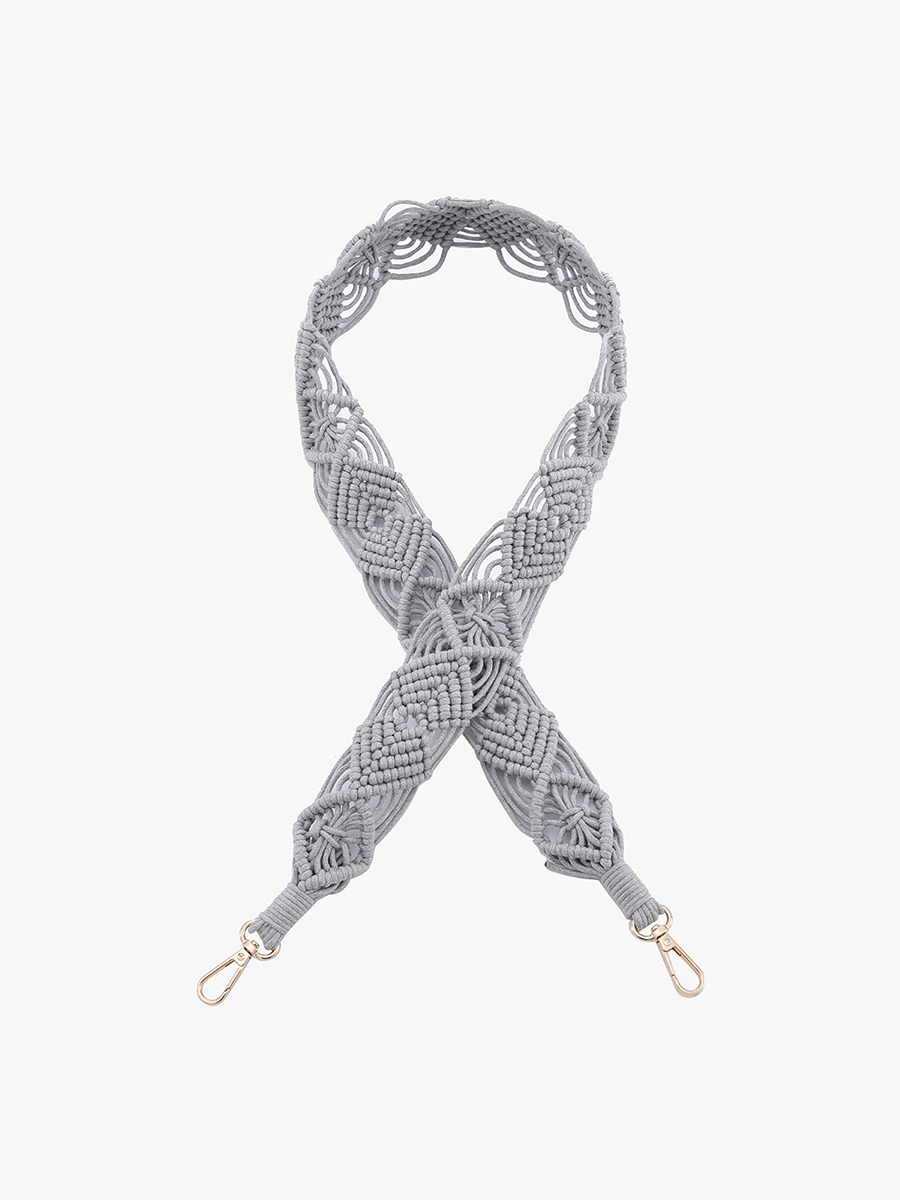 Macrame Strap Grey - Jen & Co. vegan handbag