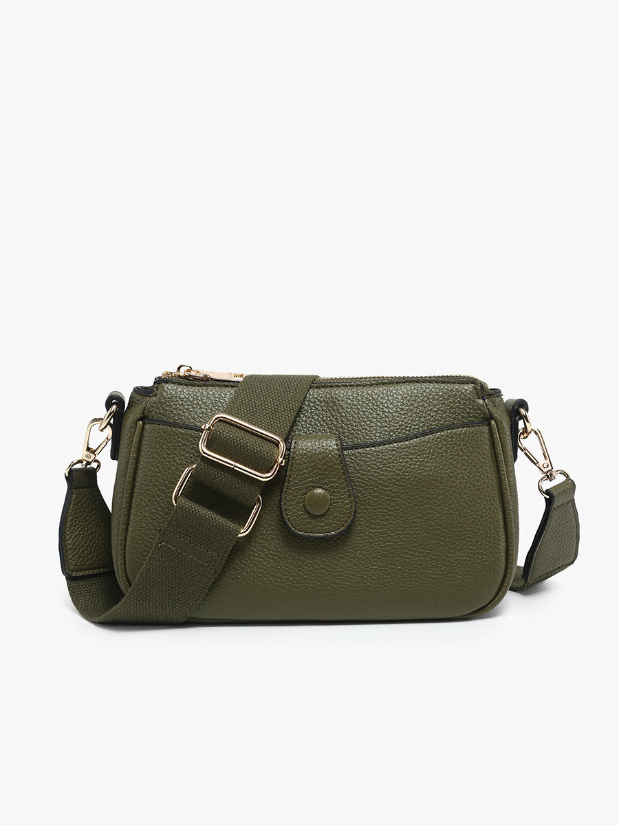 Kallie Vegan Snap Front Crossbody Olive - Jen & Co. vegan handbag