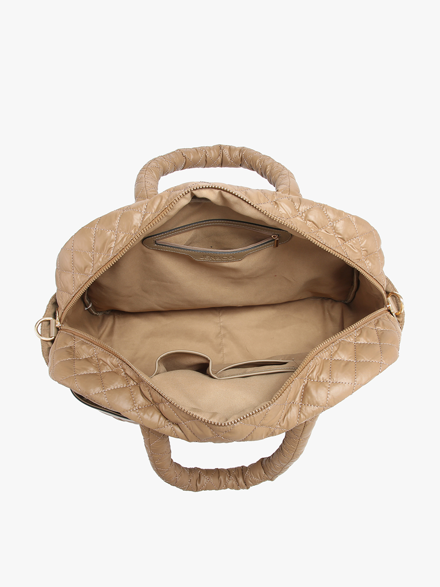 Mills Vegan Quilted Weekender - Jen & Co. vegan handbag