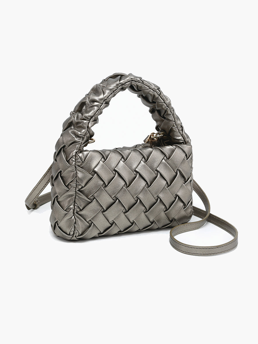 Moxie Faux Woven Mini Crossbody - Jen & Co. vegan handbag