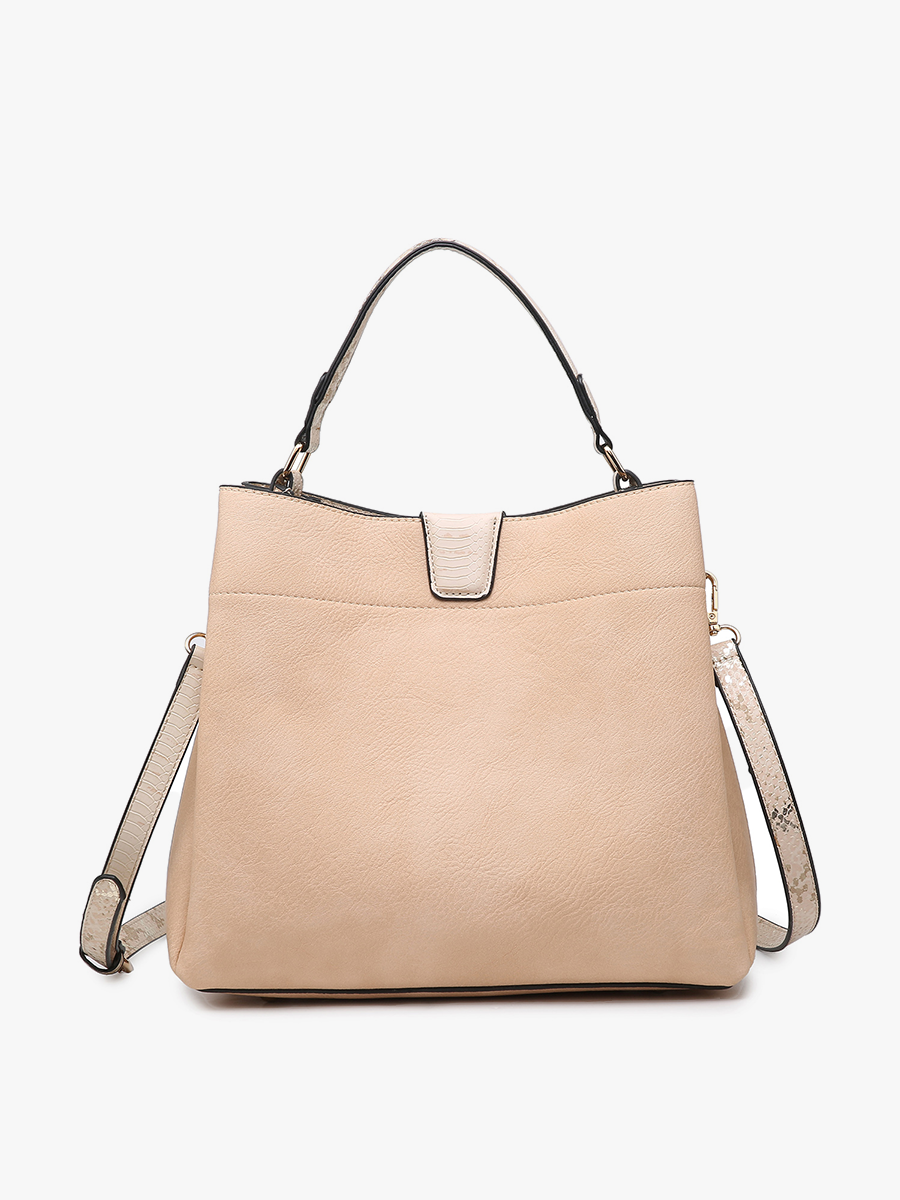 Tati Vegan Satchel Msnk-Lt. Peach - Jen & Co. vegan handbag