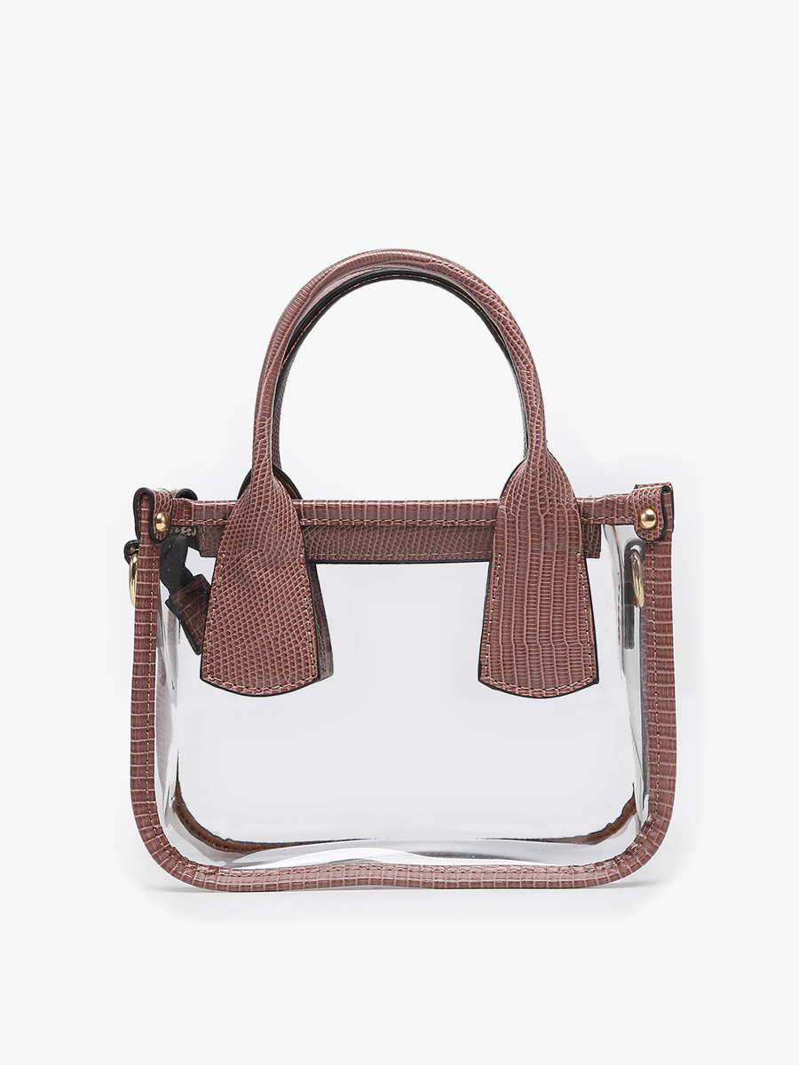 Stacey Vegan Clear Satchel - Jen & Co. vegan handbag