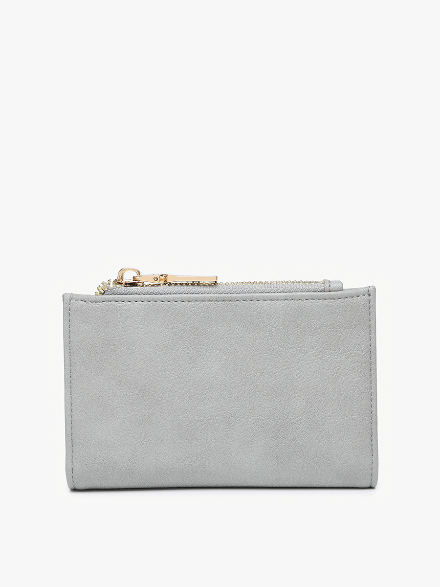Zara Vegan RFID Wallet Dusty Blue - Jen & Co. vegan handbag