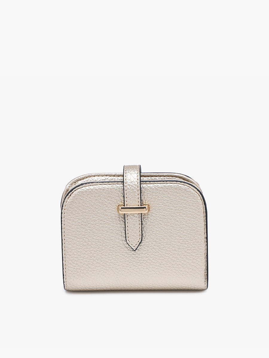 Magnolia Vegan RFID Bifold Wallet Lt. Gold - Jen & Co. vegan handbag