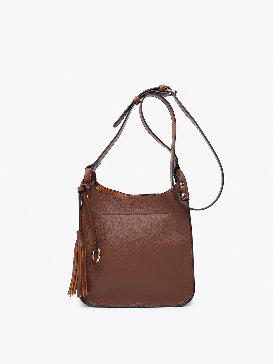Lucinda Vegan Square Crossbody Brown - Jen & Co. vegan handbag