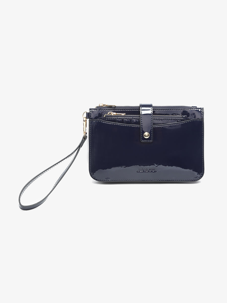 Jackie Vegan Clutch/Wallet Navy - Jen & Co. vegan handbag