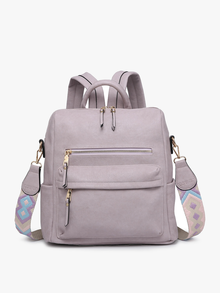 Amelia Vegan Backpack Dusty Lavender - Jen & Co. vegan handbag