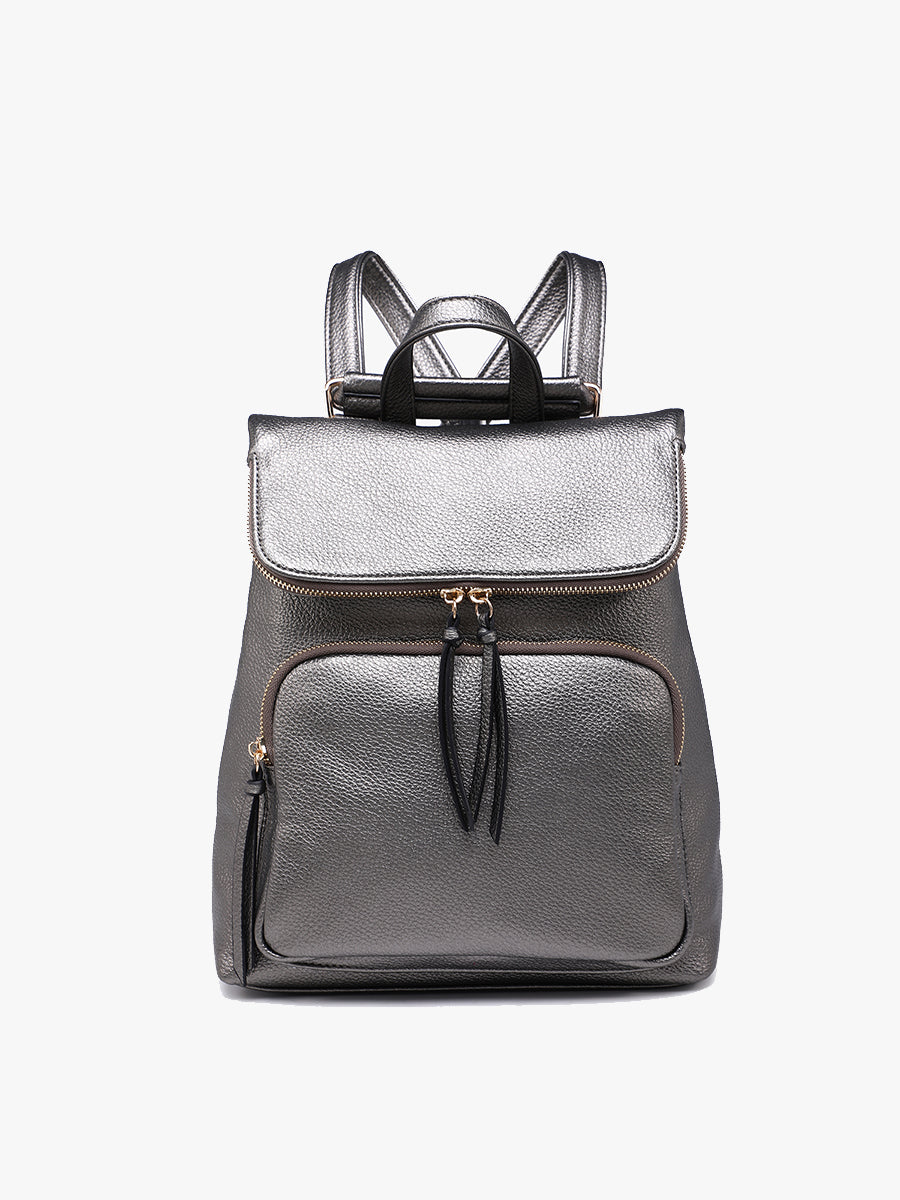 Everlee Vegan Backpack Gunmetal - Jen & Co. vegan handbag