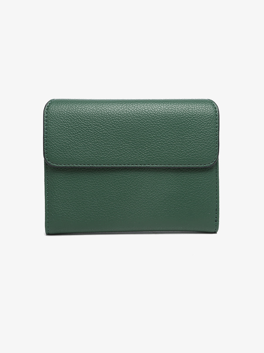 Alexandra Vegan Passport Wallet Green - Jen & Co. vegan handbag