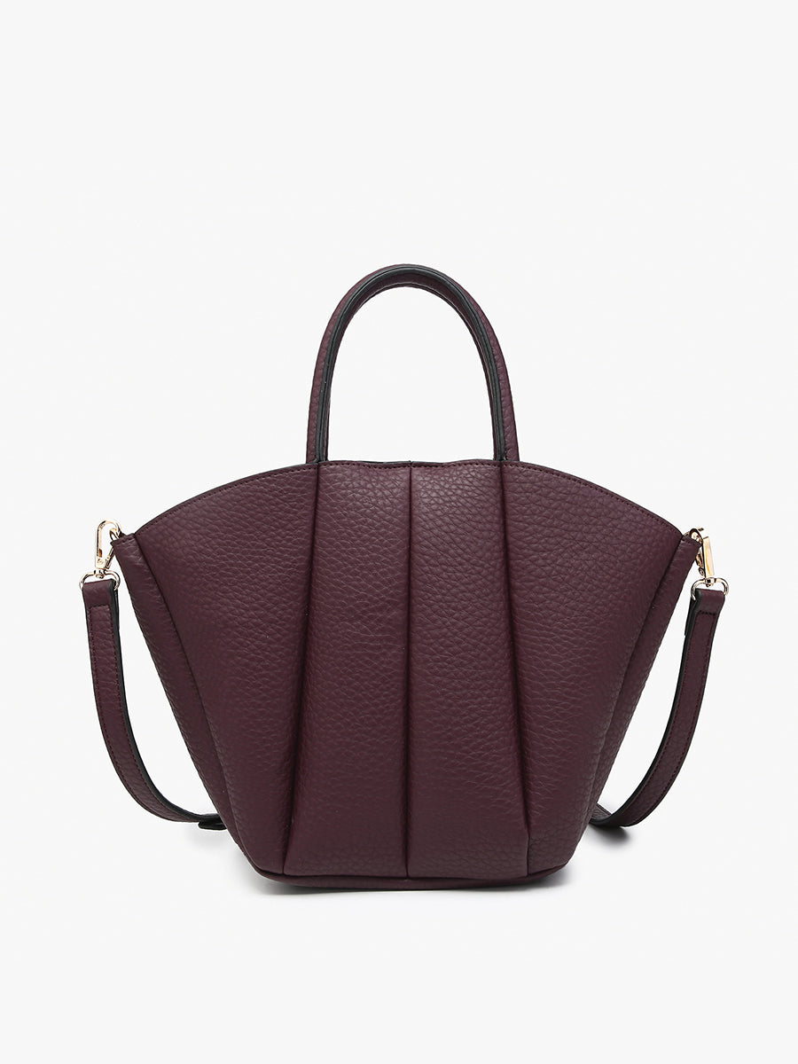 Ashton Vegan Pleated Hobo Plum - Jen & Co. vegan handbag