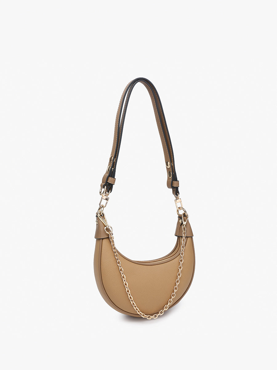 Zora Vegan Half-Moon Shoulder Bag - Jen & Co. vegan handbag