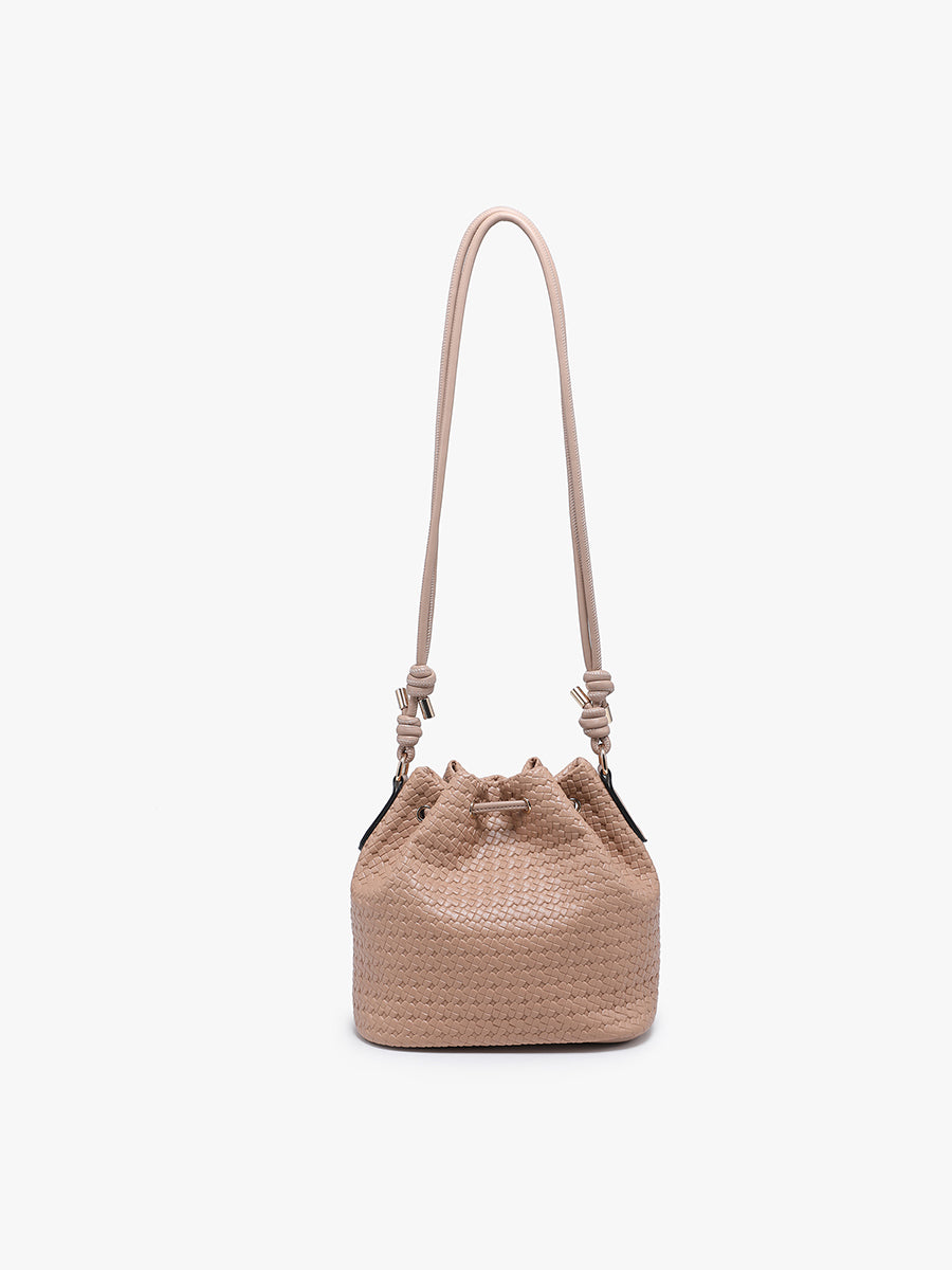 Elliana Vegan Faux Woven Bucket Bag - Jen & Co. vegan handbag