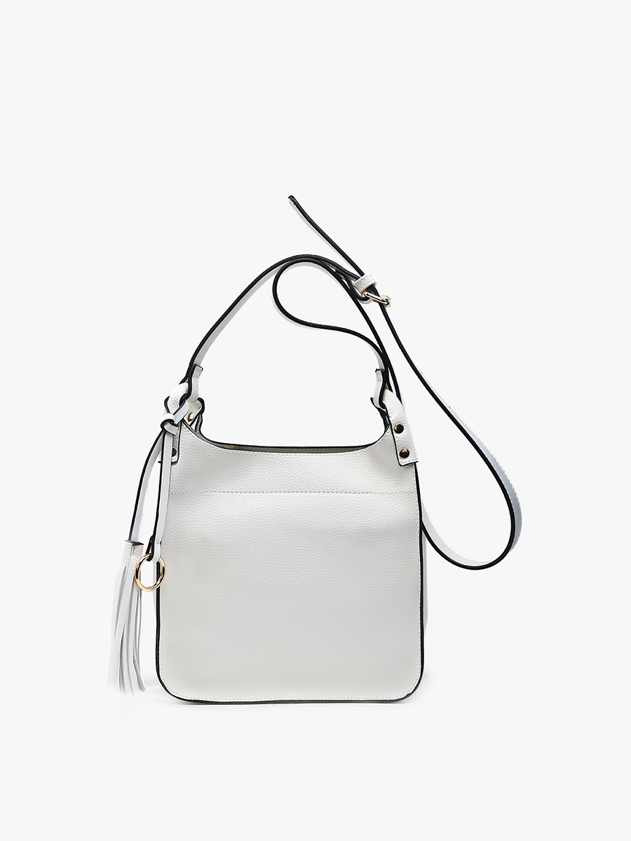Lucinda Vegan Square Crossbody White - Jen & Co. vegan handbag