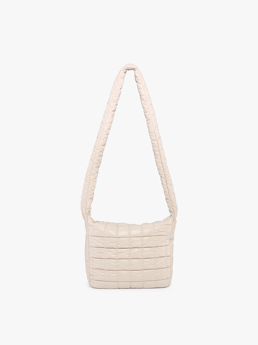 Katie Vegan Puffer Crossbody Khaki - Jen & Co. vegan handbag