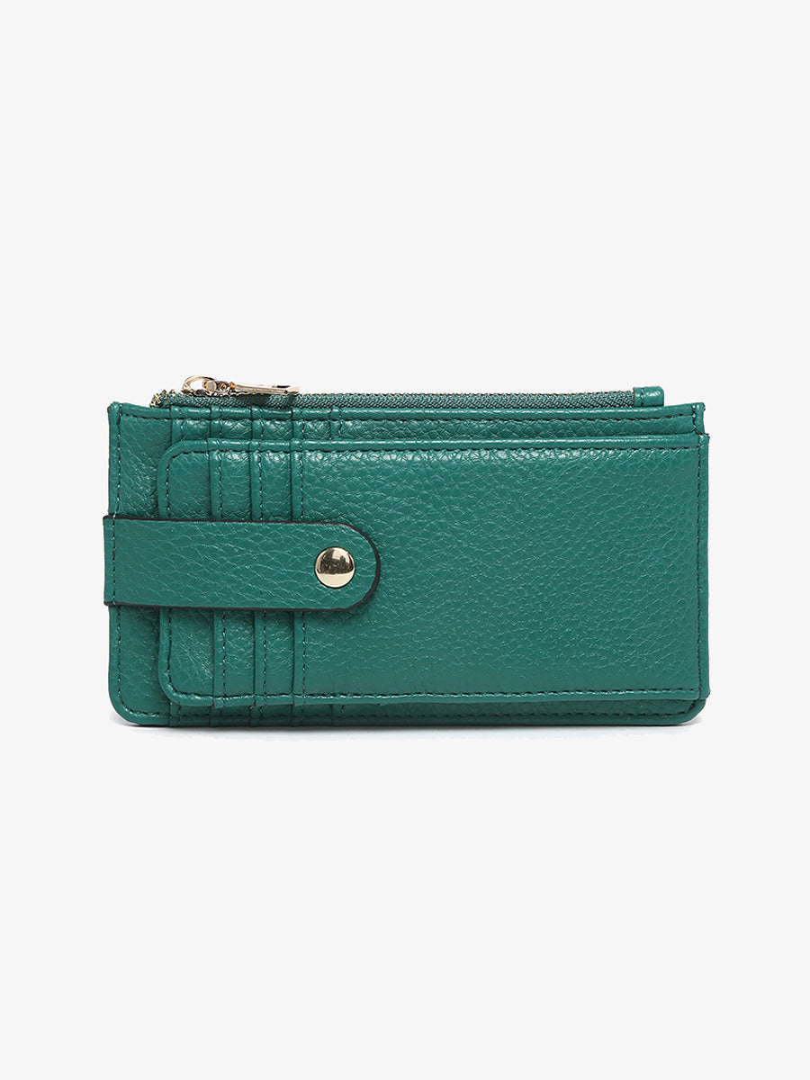 Mae Vegan RFID Wallet Kelly Green - Jen & Co. vegan handbag