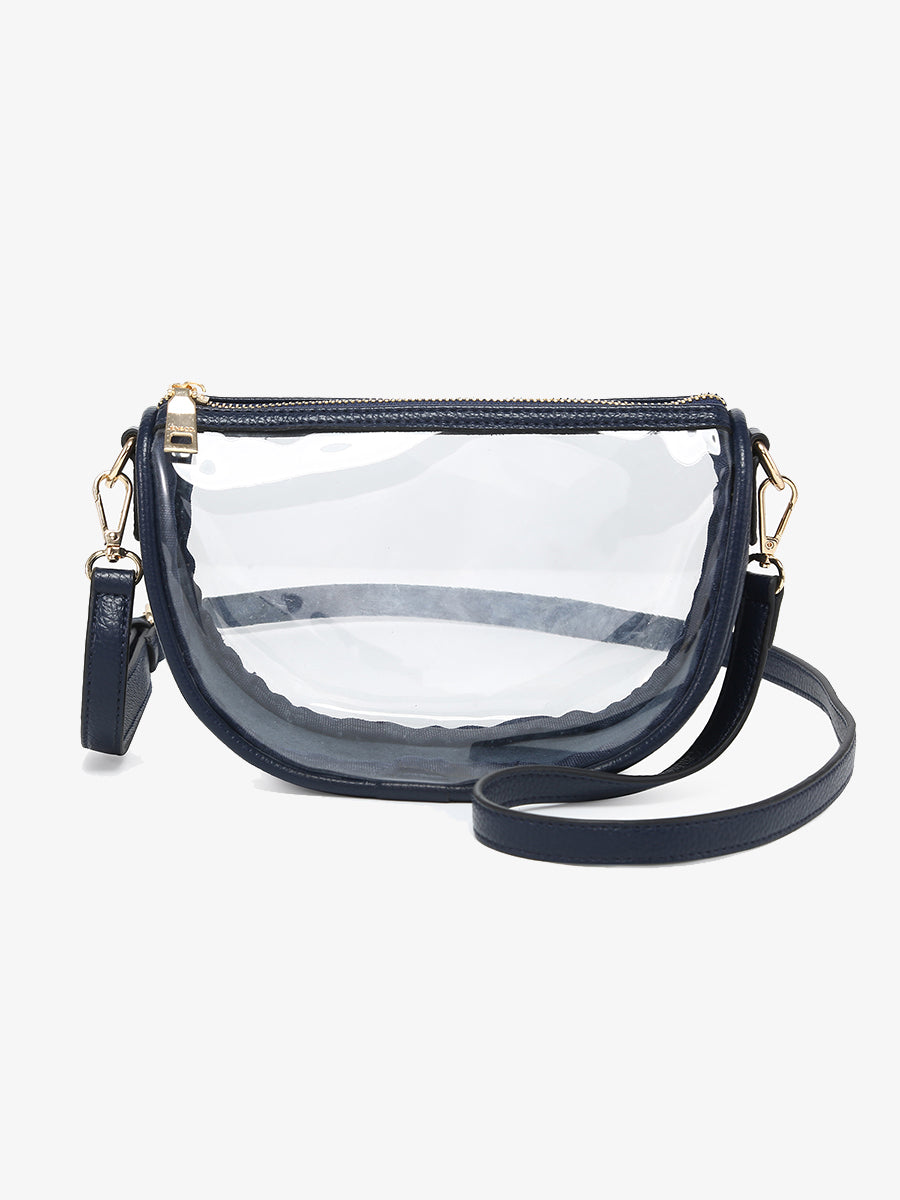Peyton Clear Crossbody Navy - Jen & Co. vegan handbag