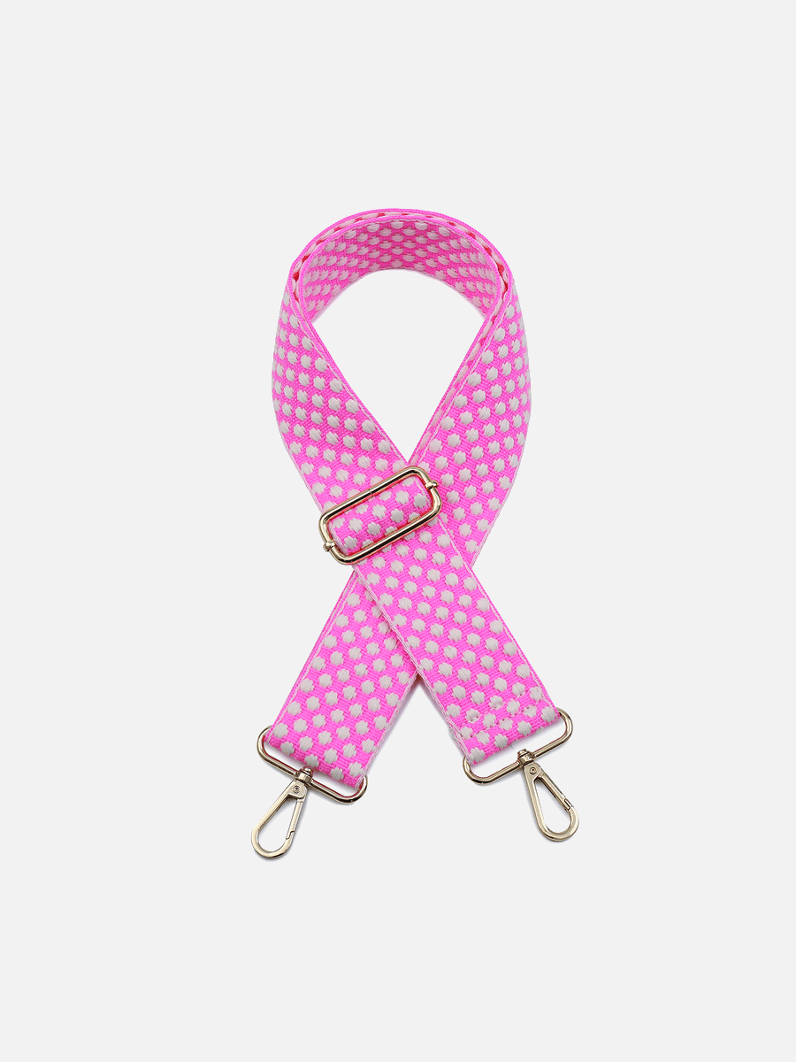 Dotted Guitar Strap Hot Pink - Jen & Co. vegan handbag