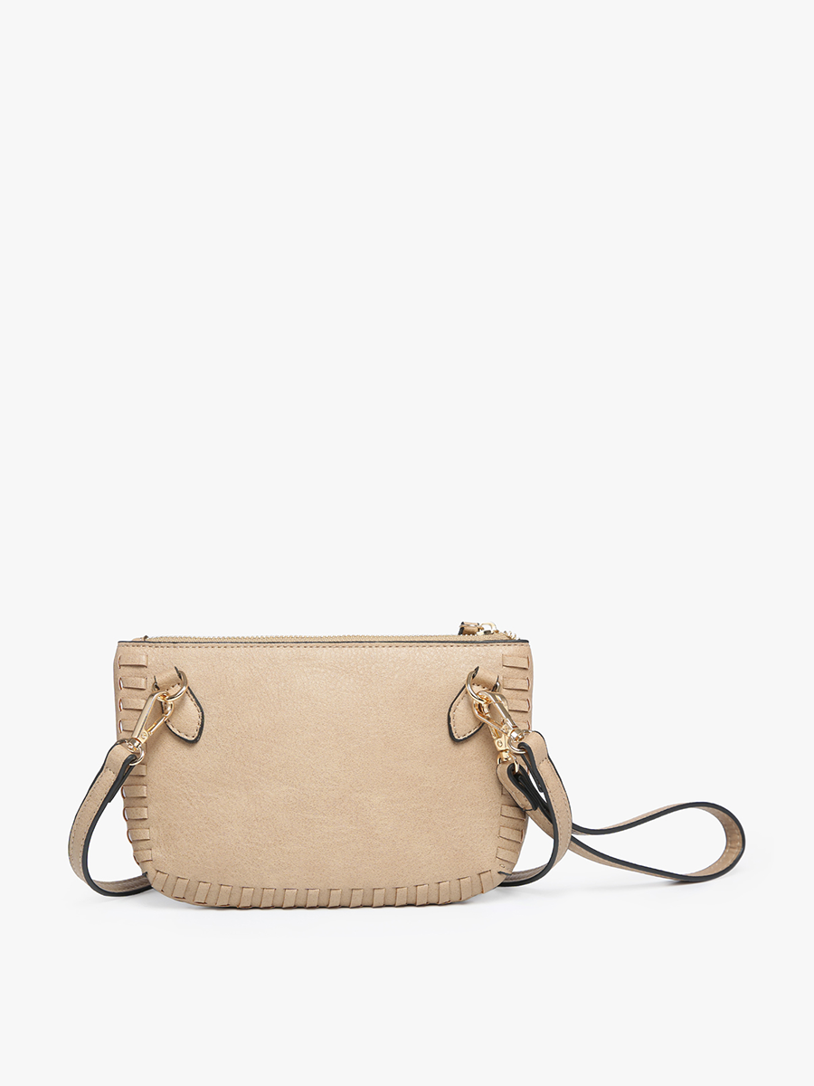 Bonnie Vegan Whipstitch Clutch/Crossbody - Jen & Co. vegan handbag