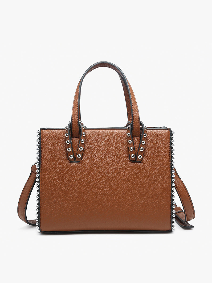 Brenda Vegan Studded Trim Tote - Jen & Co. vegan handbag