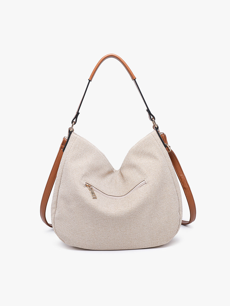 Hailey Faux Canvas Hobo - Jen & Co. vegan handbag