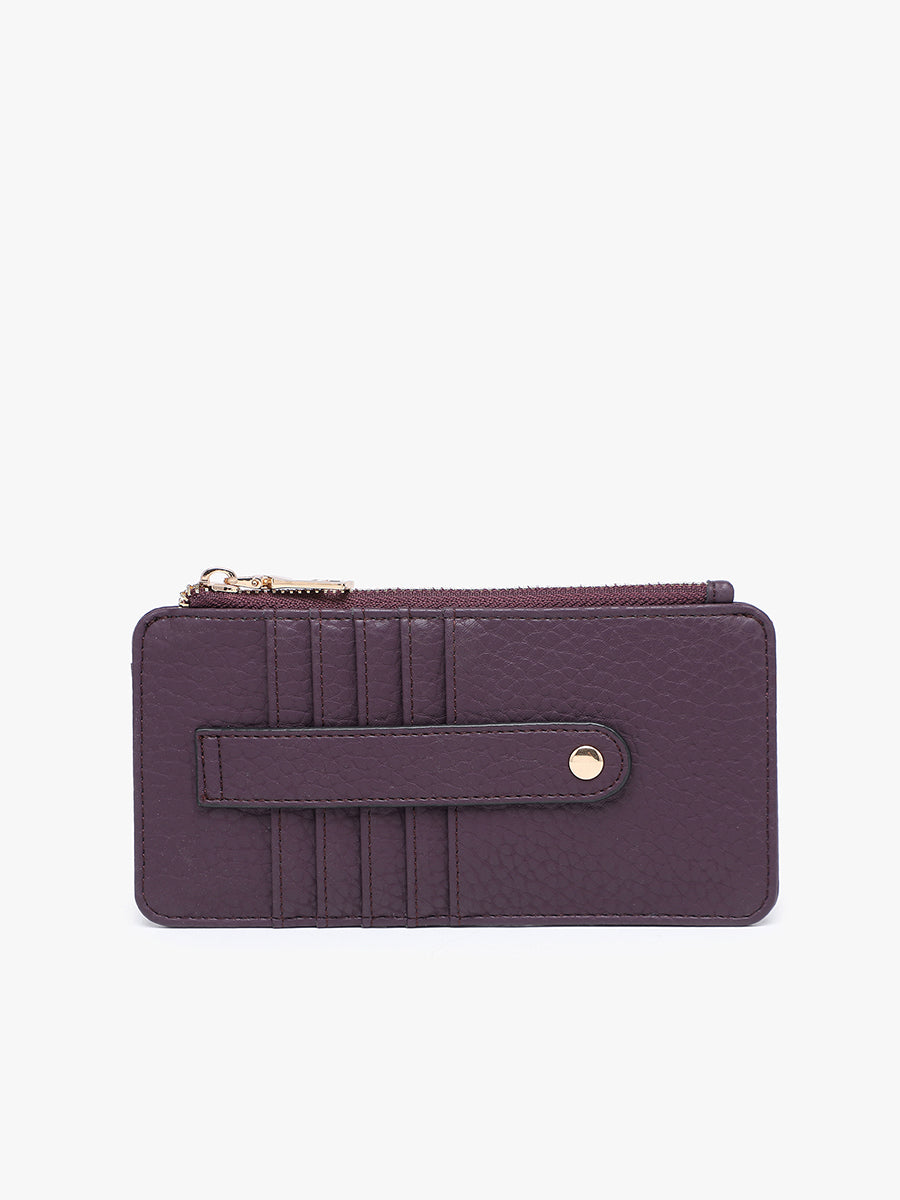 Saige Vegan RFID Wallet Fig Purple - Jen & Co. vegan handbag