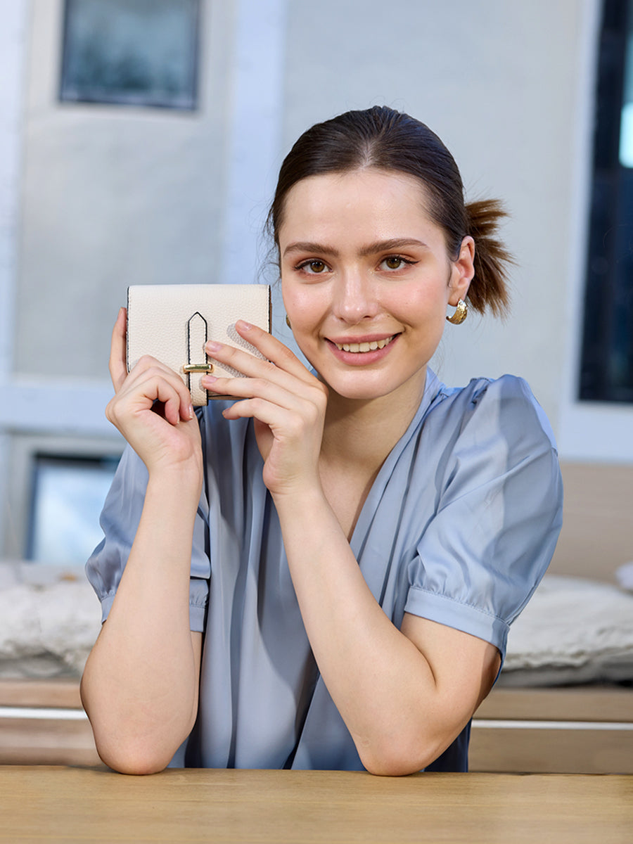 Magnolia Vegan RFID Bifold Wallet - Jen & Co. vegan handbag