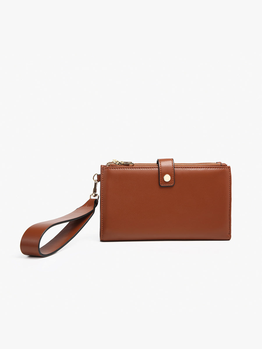 Lark Vegan Wallet/Wristlet Brown - Jen & Co. vegan handbag