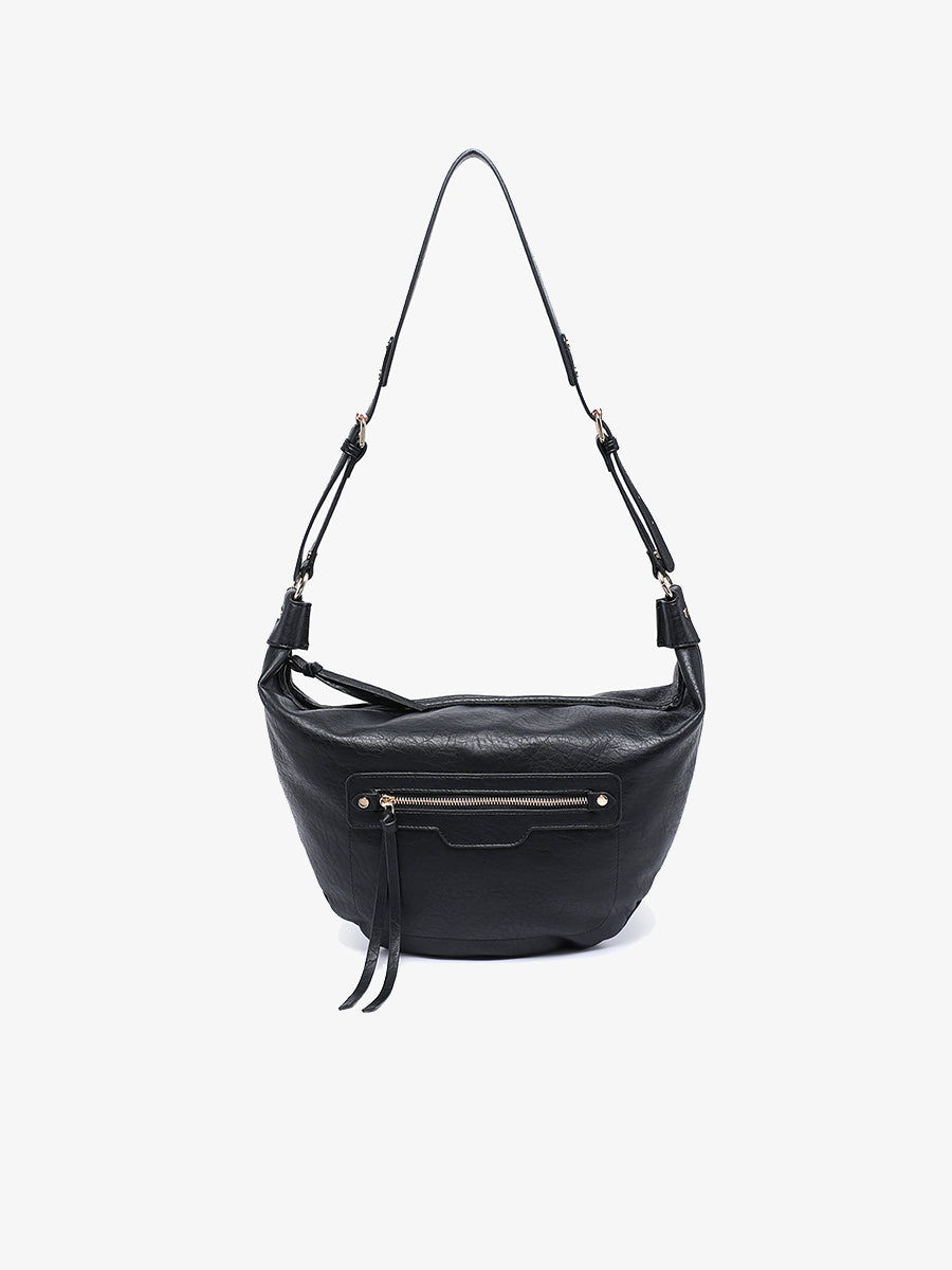 Leigh Vegan Hobo Black - Jen & Co. vegan handbag