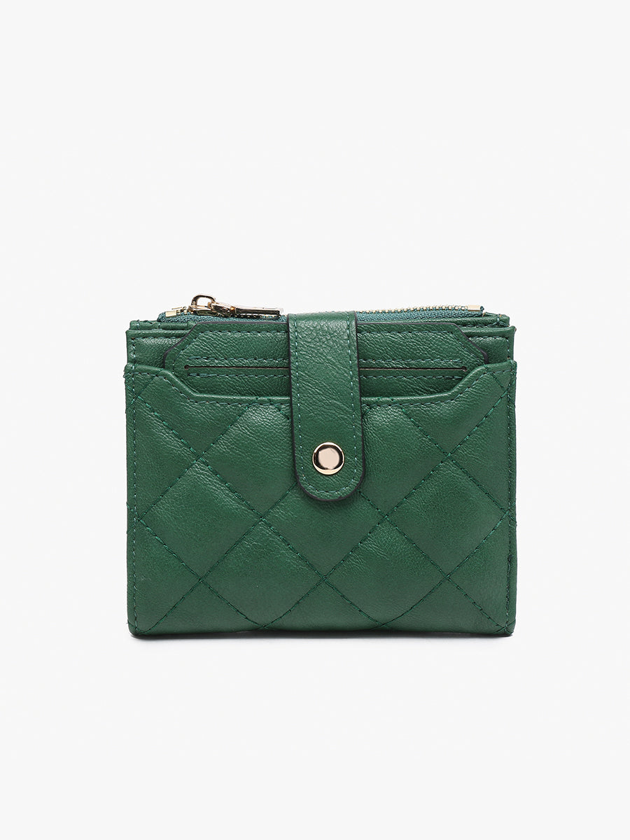 Melody Vegan Quilted Wallet Green - Jen & Co. vegan handbag