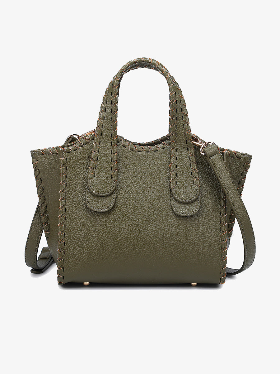Marla Vegan Satchel Olive - Jen & Co. vegan handbag
