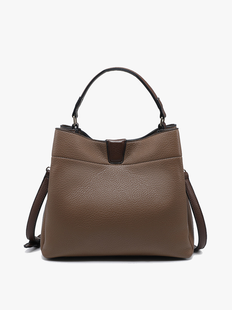 Tati Vegan Satchel Ash Brown - Jen & Co. vegan handbag