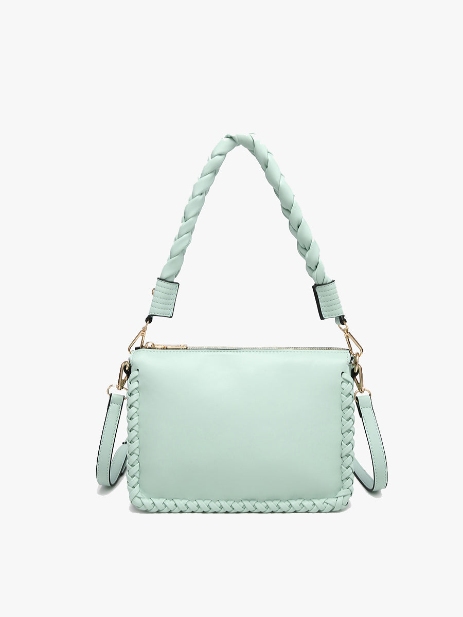 Judith Vegan Whipstitch Shoulder Bag Cool Mint - Jen & Co. vegan handbag