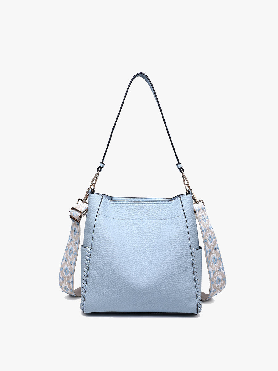 Penny Vegan Bucket Bag Cloud Blue - Jen & Co. vegan handbag