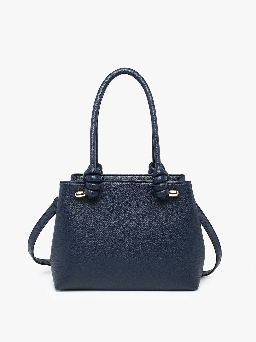 Blair Vegan Soft Satchel Navy - Jen & Co. vegan handbag