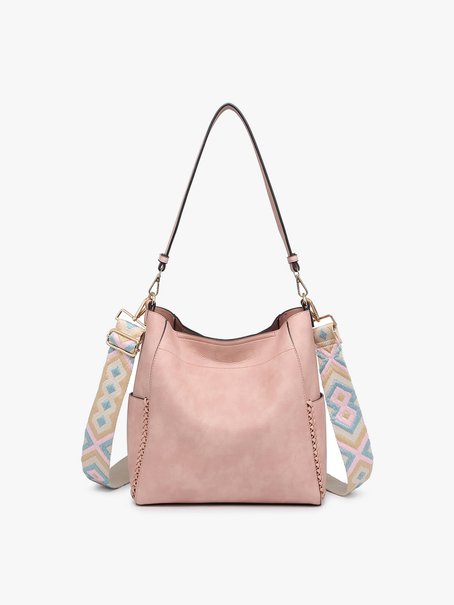 Penny Vegan Bucket Bag Pink - Jen & Co. vegan handbag