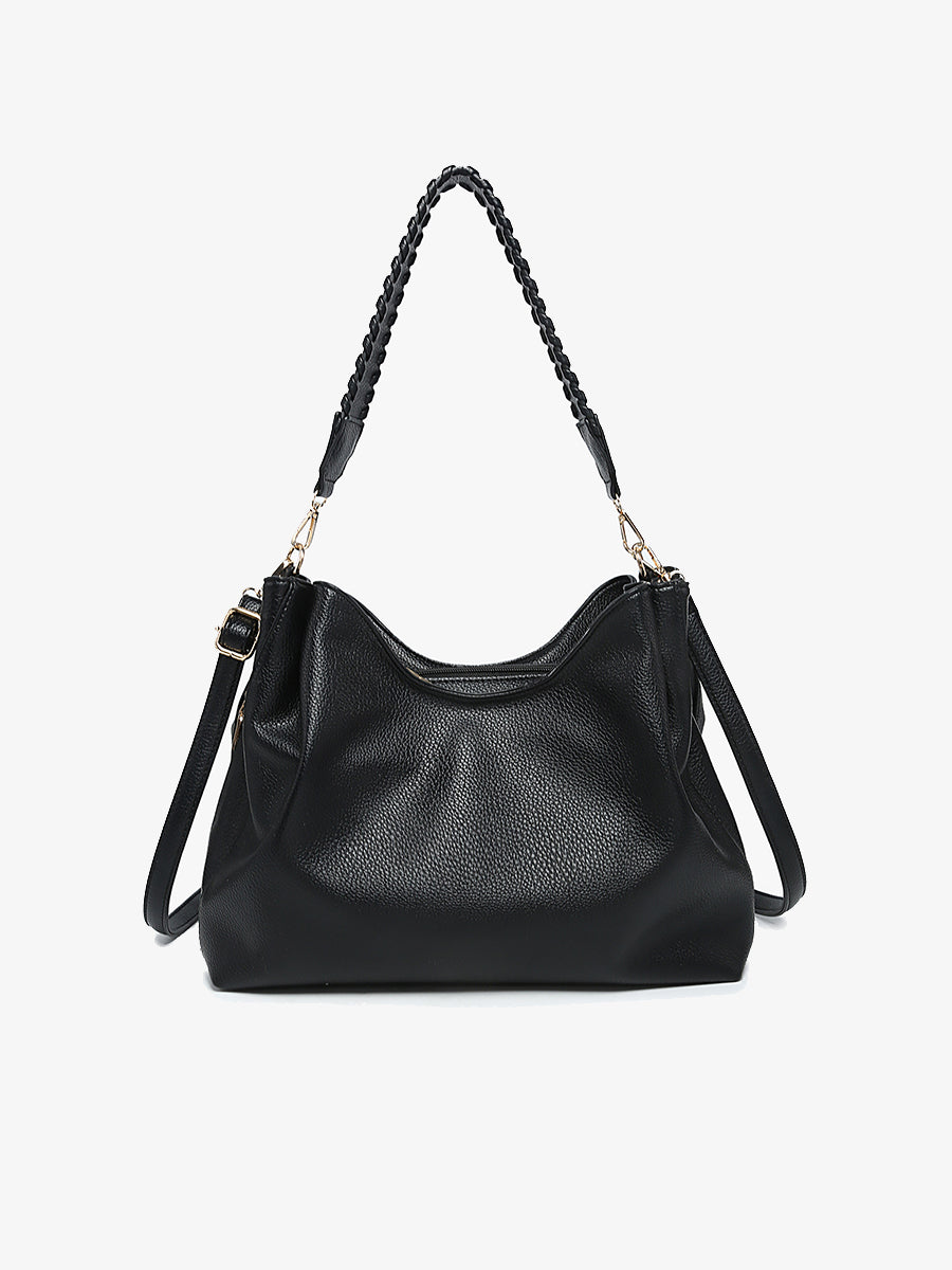 Grace Vegan Whipstitch Tote Black - Jen & Co. vegan handbag