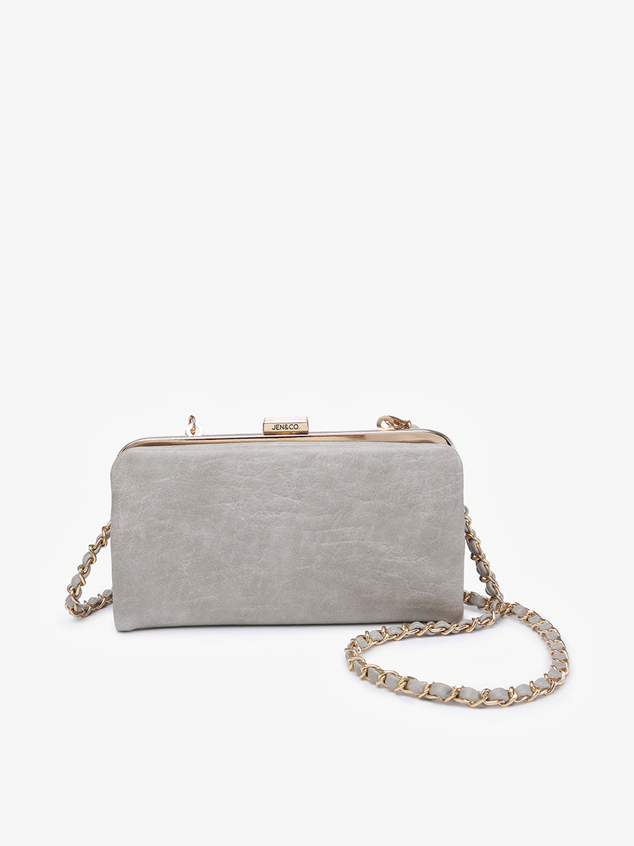 Sue Vegan Wallet Pouch Lt. Grey - Jen & Co. vegan handbag