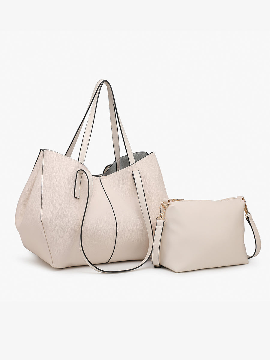 Celeste Vegan Distressed Hobo Off White - Jen & Co. vegan handbag