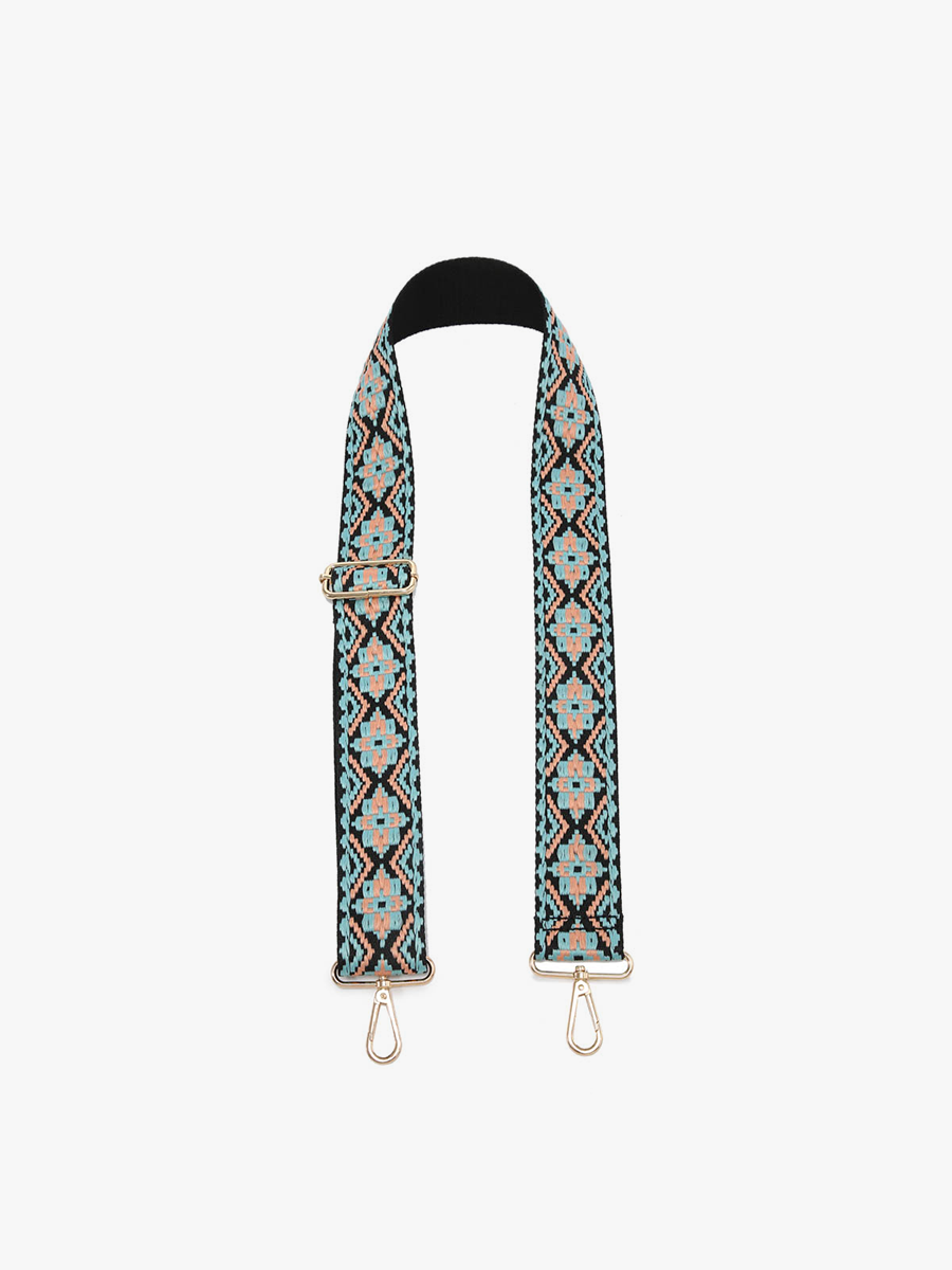 Tribal Guitar Strap Turquoise - Jen & Co. vegan handbag