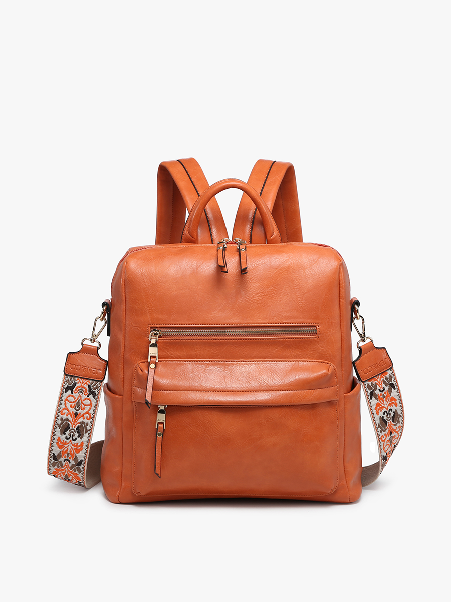 Amelia Vegan Backpack Ginger - Jen & Co. vegan handbag
