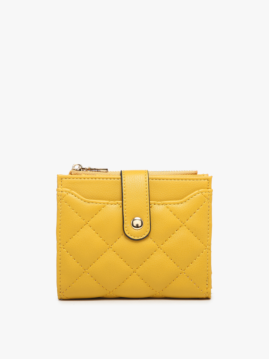 Melody Vegan Quilted Wallet Mustard - Jen & Co. vegan handbag