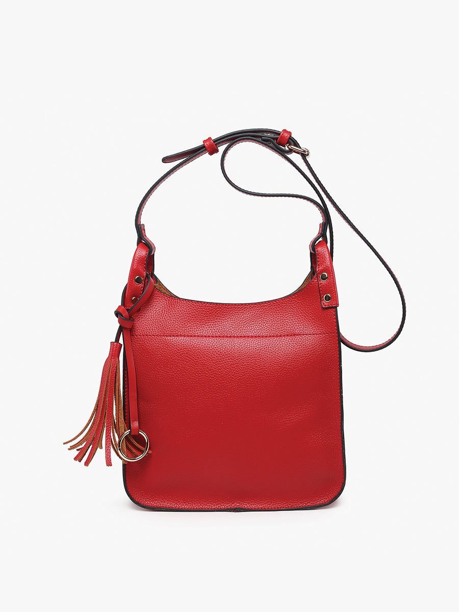 Lucinda Vegan Square Crossbody Red - Jen & Co. vegan handbag