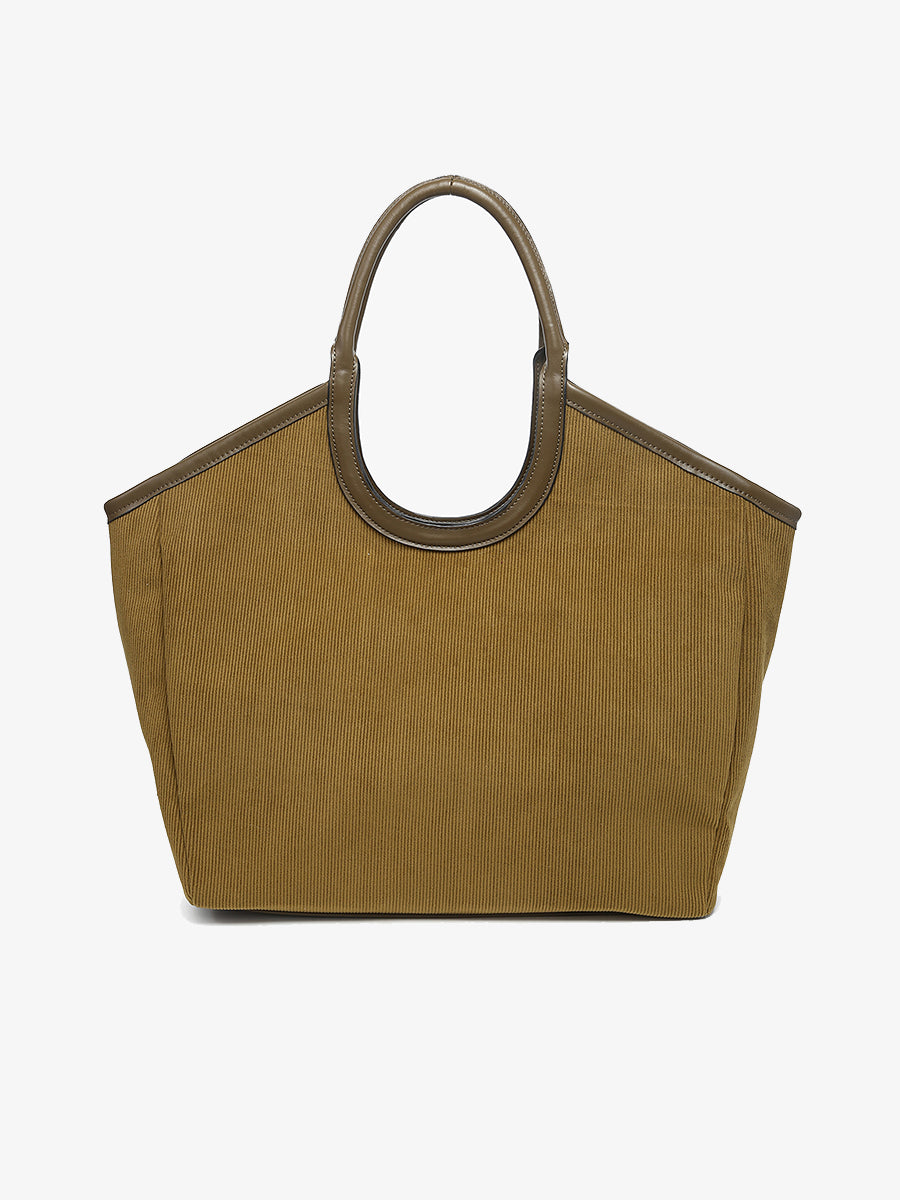 Piper Corduroy Mini Tote Taupe - Jen & Co. vegan handbag