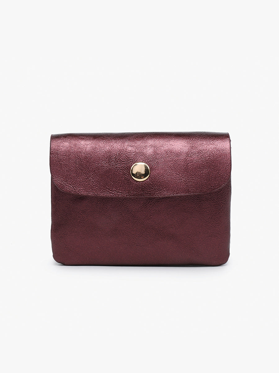 Ethel Vegan Mini Clutch Red - Jen & Co. vegan handbag