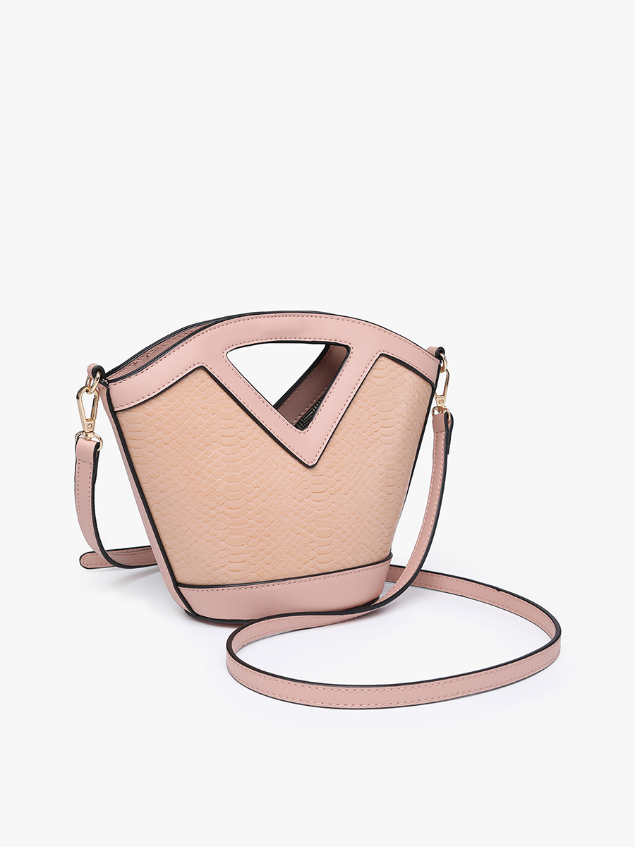 Ashlyn Vegan Snake Bucket Bag - Jen & Co. vegan handbag